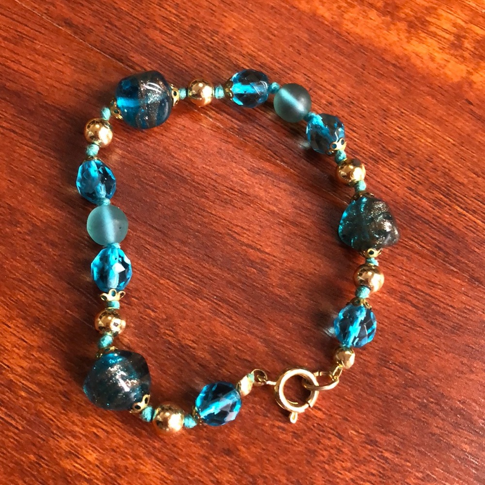 Preloved no brand blue jewelled bracelet